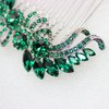 Faship Green Crystal Hair Comb