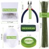 GLAMFIELDS Floral Tape and Floral Wire,Floral Arrangement Kit with Green Flower Tape for Bouquets,Boutonniere pin,White Ribbon, Wire Cutter for Bridal Bouquet kit, Wreath Making Supplies