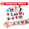 Cherisnowy 48 Skiing 24PCS Skiing Temporary Tattoos Sticker 24PCS Slap Bracelets Perfect for Themed Birthday Party Favors Baby Showers or Classroom Rewards Ideal Decor and Gifts for Girls and Boys