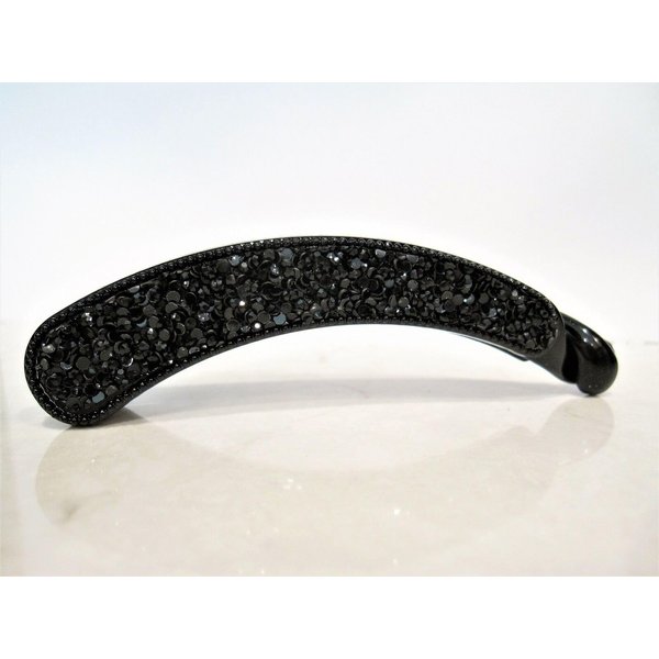 Generic Black art deco sparkly banana hair claw clip with rhinestones