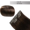 FUBILI Clip in Hair Extensions Dark Brown Real Human Hair Invisible Pu Remy Seamless Clip ins Hair Extensions 30g long Straight Human Hair Extensions 22inch 5Pcs