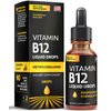 Vitamin B12 Liquid Drops - Vegan B12 Liquid Methylcobalamin Fast-Acting Complex - Sublingual B Complex Liquid w/ Vitamin B2, B3, B6, & B12 - Non-GMO, No Dairy, Soy & Sugar, Raspberry Flavor, 2 fl. oz.