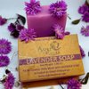 AyuRoots Ayurvedic Lavender Soap Bar, 3.88 oz of naturally handmade vegan soap for the face and body crafted with authentic Indian craftsmanship.