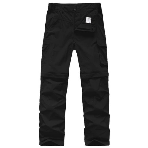 Asfixiado Boys Cargo Pants, Kids', Little kid Casual Outdoor Quick Dry Waterproof Hiking Climbing Convertible Trousers #9016 Black-L