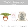 DICHA Wooden Baby Rattle-Crochet Baby Rattle- Infant Rattle Sensory Development Wooden Toys Set-Includes Beech Wooden Teething Ring- Baby Teether for Star Wars Fans The Baby Child