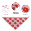 2Pcs Handmade Crochet Bandana Head Kerchief Hair Scarf Knitted Scarves Tie Bcak Floral Head wrap for Women Girls Floral Crochet Hair Bandana Strawberry Mushroom (pink+beige)