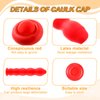 Caulk Cap Caulk Saver Cap Caulk Finishing Tool Caulk Saver Caps Caulking Tube Covers Tube Caps for Sealing and Preserving, Red (35 Pieces)