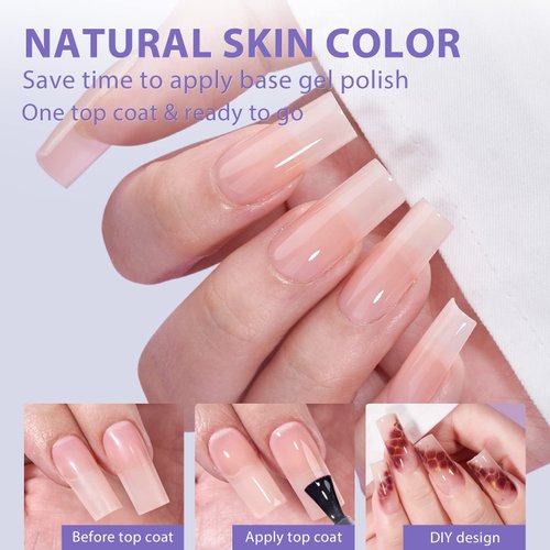 BTArtbox Short Almond Gel Nail Tips - Soft Gel Press On Nails XCOATTIPS Natural, Pre-colored Gel Nails Full Cover Fake Nails Short for Women's Daily Nails Art