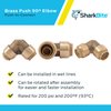 SharkBite 1/2 Inch 90 Degree Elbow, Pack of 10, Push to Connect Brass Plumbing Fitting, PEX Pipe, Copper, CPVC, PE-RT, HDPE, U248LFCP