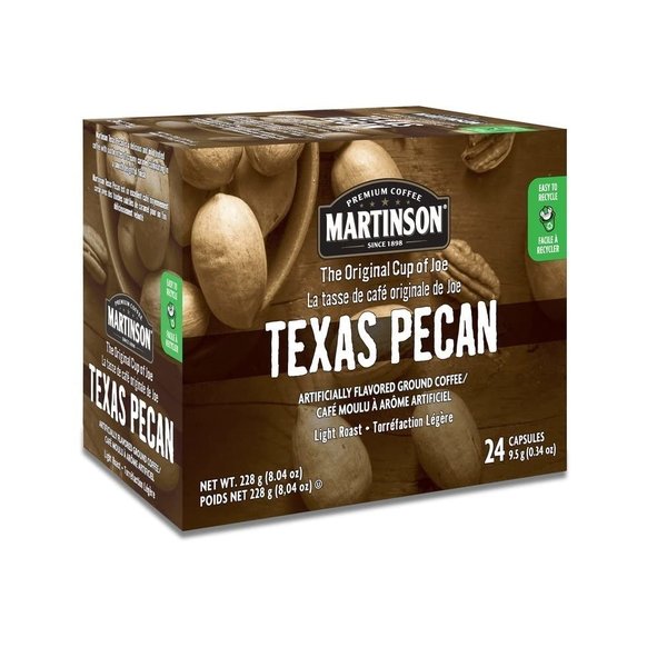 Martinson Single Serve Coffee Capsules, Texas Pecan, Compatible with Keurig K-Cup Brewers, 24 Count