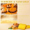 3 PCS Turmeric Soap Bar for Face & Body, All Natural Turmeric Soap with 24k Nano Gold, Handmade Tumeric Soap Bar, 24k Gold Soap Bar and Turmeric Face Soap, Smooth Skin and Moisturizing, 3.53oz X 3