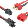 2Pairs Vgoohobby SM-2P Plug to Deans T Plug Adapter Male Female Connector with 18AWG 8CM Silicone Wire for RC Car Drone Boat Lipo Li-ion Battery