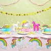 BLUE PANDA Unicorn Rainbow Party Supplies- 3 Pack Disposable Plastic Rectangular Tablecloths Kids Birthday, Table Cover Decorations in Pink White, 54 x 108 inches