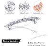 WHAVEL Pearl Hair Clips for Women, 2 PCS French Barrette Hair Clips Rhinestone Decorative Hair Accessories for Women Bride (Silver)
