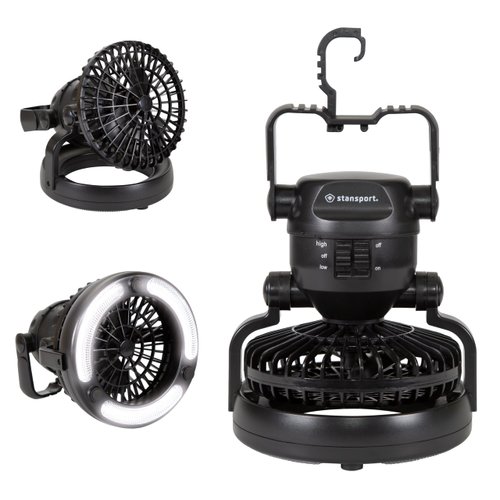 Stansport 450 18-LED Camping Lantern with Fan , Black