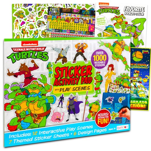 Teenage Mutant Ninja Turtles Activity Set with TMNT Coloring Book, Stickers, Games, Puzzles and More (Travel Activities Party Pack)