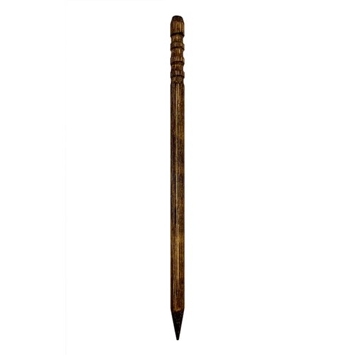 Solid Wood Barrette Stick, Lathe-turned Hardwood, Dark Brown Stain Finish, for Hair Barrettes