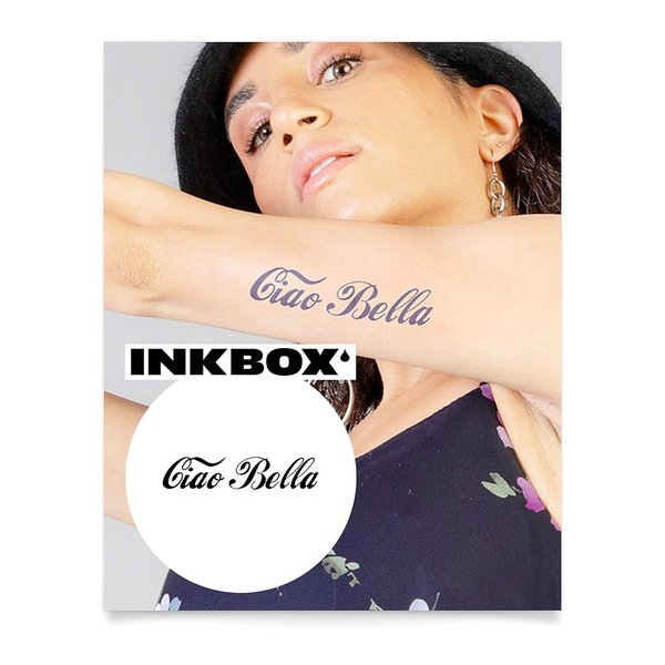 Inkbox Temporary Tattoos, Semi-Permanent Tattoo, One Premium Easy Long Lasting, Water-Resistant Temp Tattoo with For Now Ink - Lasts 1-2 Weeks, Italian goodbye Tattoo, Italian Dream, 7 x 2 in
