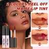 AIUEO 2 Colors Peel Off Lip Stain Peel Off Lip Tint Stain Matte Lip Tattoo Peel Off Long Lasting Waterproof Lip Peel Off Stain Non-Stick Cup Peel Off Lip Stain (01+02)