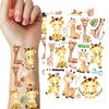 Giraffe Temporary Tattoos, Birthday Party Supplies Favors Decorations, Wild Jungle Animal Super Cute Fake Tattoos Stickers for Kids Boys Girls School Classroom Rewards