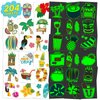 EMOME 204 Sheets Glow Individually Wrapped Temporary Tattoos for Kids, Hawaiian Luau Tropical Pool Beach Party Favors Supplies for Girls Boys, Waterproof Kids Tattoos and Fake Tattoo Stickers