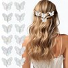 Tyqour Y2k Kawaii Butterfly Hair Accessories - Glitter Hair Pins, Tiny Clips for Teens, Girls, and Women