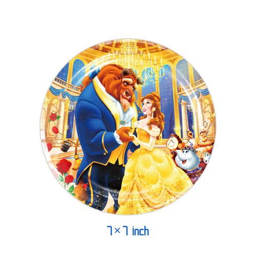 DoMiDoLa 40pcs Beauty and the Beast Party Supplies include 20 plates, 20 napkins for the Beauty and the Beast birthday party decoration