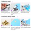 Swpeet 300Pcs 10 Colors 3/16 inch Metal Grommets Kit and 1Pcs Eyelet Hole Punch Pliers with 100Pcs Gold Grommets, Metal Eyelets Kits Shoe Eyelets Grommet Sets for Leather Fabric Belt Clothes