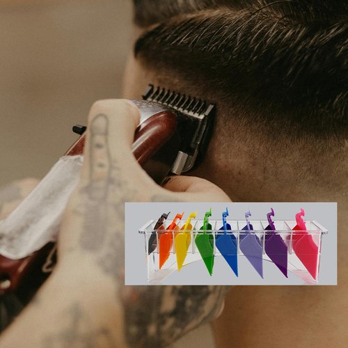 AUEAR, Clipper Guard Holder Organizer, Professional 10 Slots Clipper Comb Holder Case, Rectangular Barber Guards Storage Box for Universal Hair Clippers Barber Essentials Tool