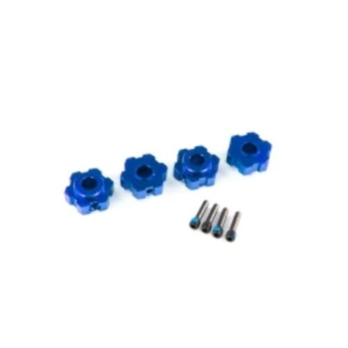 Traxxas 8956X Wheel Hubs, Hex, Aluminum (Blue-Anodized) (4)/ Screw Pins (4)