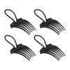 4PCS Bandette Comb,Comb Hair Styling Tool with Elastic Rubber Band Hair Comb Ponytail Bump it Up Volume Combs Hair Accessory for Easy and Chic Hairstyles(Black)