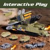 XDUOYJOY Military Tank Toy Sets with Launchable Missiles, Army Toys with 9 Vehicles, Helicopter Trucks Army Men Action Figures, Birthday Gift for Boys Age 4-7
