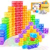 Magnetic Blocks - 32pcs Translucent Magnetic Cubes, Digit Blocks Magnet Toys for Kids, STEM Rainbow Magnetic Building Blocks for Toddlers 1-3, Christmas Birthday Gifts for Girls Boys Ages 3-8