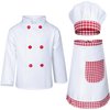 Kids Chef Costume for Boys Girls Kitchen Cooking Party Cosplay 4-5T Red