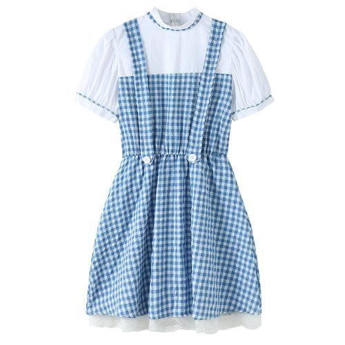 UIMLK Halloween Costumes for Girls Blue Gingham Dress Wizard of oz Dorothy Book Storybook Character Outfits,5-7yr
