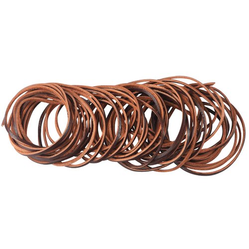 Picheng 3mm Flat Genuine Leather Cord, 5Yards Strip Cord Braiding String Very Suitable for Jewelry Making, Leather Shoe Lace, Garden Tools，Toys，Woven Bags，DIY Crafts Projects (Dark Brown)