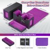 MTG Deck Box with 2 Commander Display, Commander Deck Box Fits 320+ Single Sleeved Cards, Deck Box MTG with Dice Tray, Magnetic MTG Deck Box Storage with 35pt Card Brick & 4 Dividers (Black&Purple)