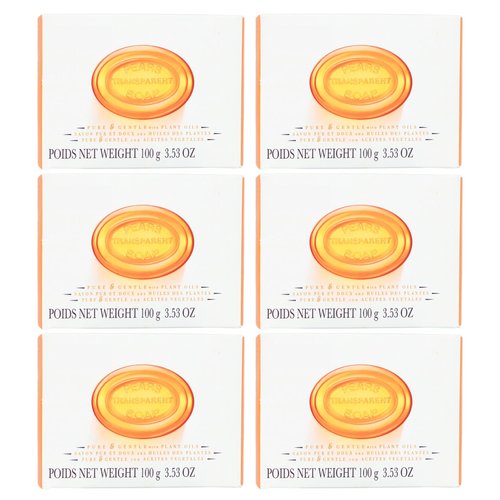 LSM Transparent Glycerine Soap Bars 3.5 oz for Men Women Bath Personal Skin Beauty Body Gentle Care Cleanser Valentines Day Gift Giving Basket Supplies Bundle Set of 6 Pack with Item Oggetto
