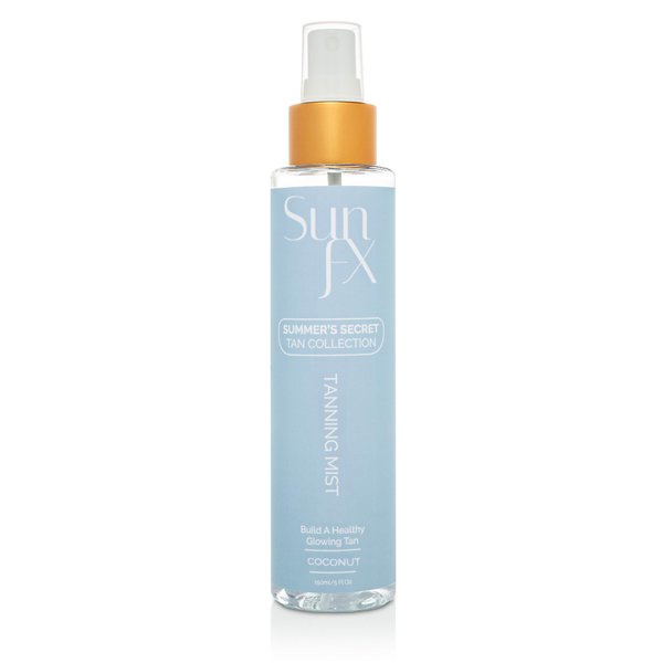 SunFX Tanning Mist for Face & Body | Ultra Hydrating | Hyaluronic Acid | Vegan | Cruelty-Free | Long Lasting Self Tanner Coconut - 5floz