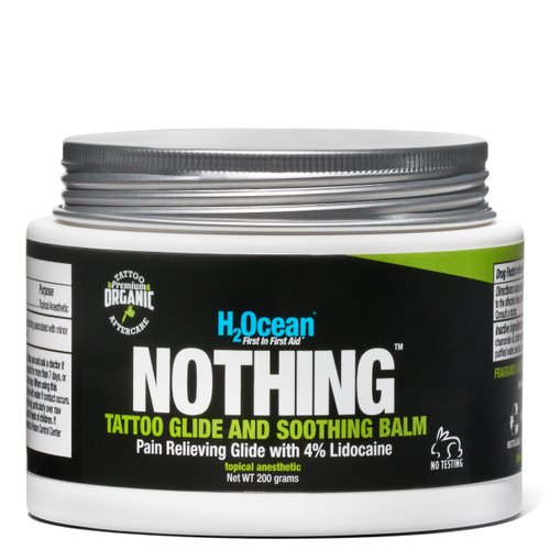 H2Ocean NOTHING Tattoo Glide & Soothing Balm - Soothing, Numbing Lidocaine Tattoo Cream for Tattooing & Aftercare - Tattoo Care Ointment with Red Sea Salt - 7 oz