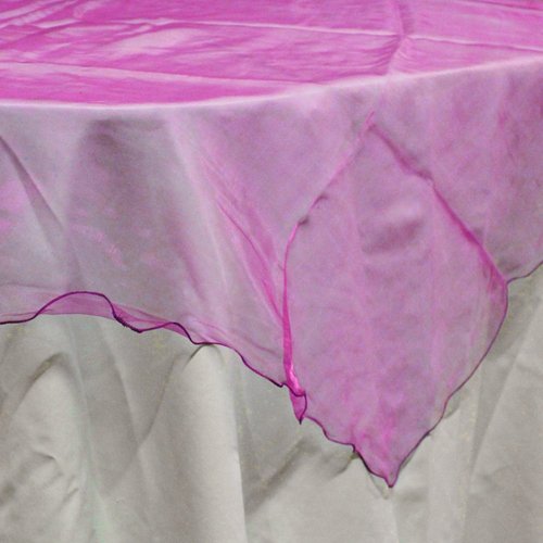 Firefly Organza Table Overlay, 80-inch x 80-inch (Fuchsia)
