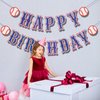 Baseball Birthday Party Decorations, Navy Blue Baseball Happy Birthday Backdrop Themed Garland Bunting Indoor&Outdoor Birthday Party Supplies for Sport Lover