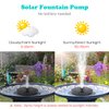 Mademax 1W Solar Bird Bath Fountain Pump, Solar Fountain with 6 Nozzle, Free Standing Floating Solar Powered Water Fountain Pump for Bird Bath, Garden, Pond, Pool, Outdoor