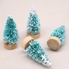 Peachcor Miniature Snowman Hat Scarf, Christmas Knit Hat Scarf, Dollhouse Elf Santa Hat Scarf, for Snowman, Dollhouse, Fairy Garden, Elf Props, DIY Supplies (Snow Green (4 Trees and 4 Scarfs))