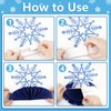 12PCS Winter Wonderland Party Decorations 3D Honeycomb Winter Centerpieces for Tables Blue White Christmas Party Supplies for Kids Birthday Xmas Holiday Party Prop Favors
