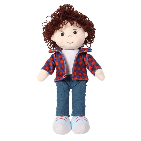 Linzy Toys, 14'' Ethnic Soft Plush Rag Doll, Embroidered FACE, Educational Doll, Muñecos de trapo para niño oh niña (81000)