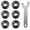 Totowood 7PCS Grinder Flange Angle Wrench Spanner Metal Lock Nut，1PCS Angle Grinder Wrench, 6PCS Flange Nuts,Compatible with Dewalt Bosch Black Decker Ryobi Makita(5/8"-11 threaded shaft)