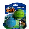Chuckit! Sniff Ball Dog Toy, Durable High Bounce Bacon and Peanut Butter Scented Rubber Dog Ball Fetch Toy, Medium, 2 Pack