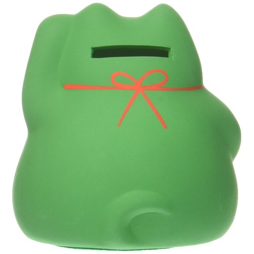 JapanBargain Ceramic Maneki Neko Feng Shui Fortune Lucky Cat Collectible Figurine Made in Japan, Promote Prosperity (1, Green)