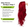 RicHyun Red Long Curly Wavy Wig Middle Part Cosplay Wig Synthetic Heat Resistant Costume Halloween Wigs for Women Girls